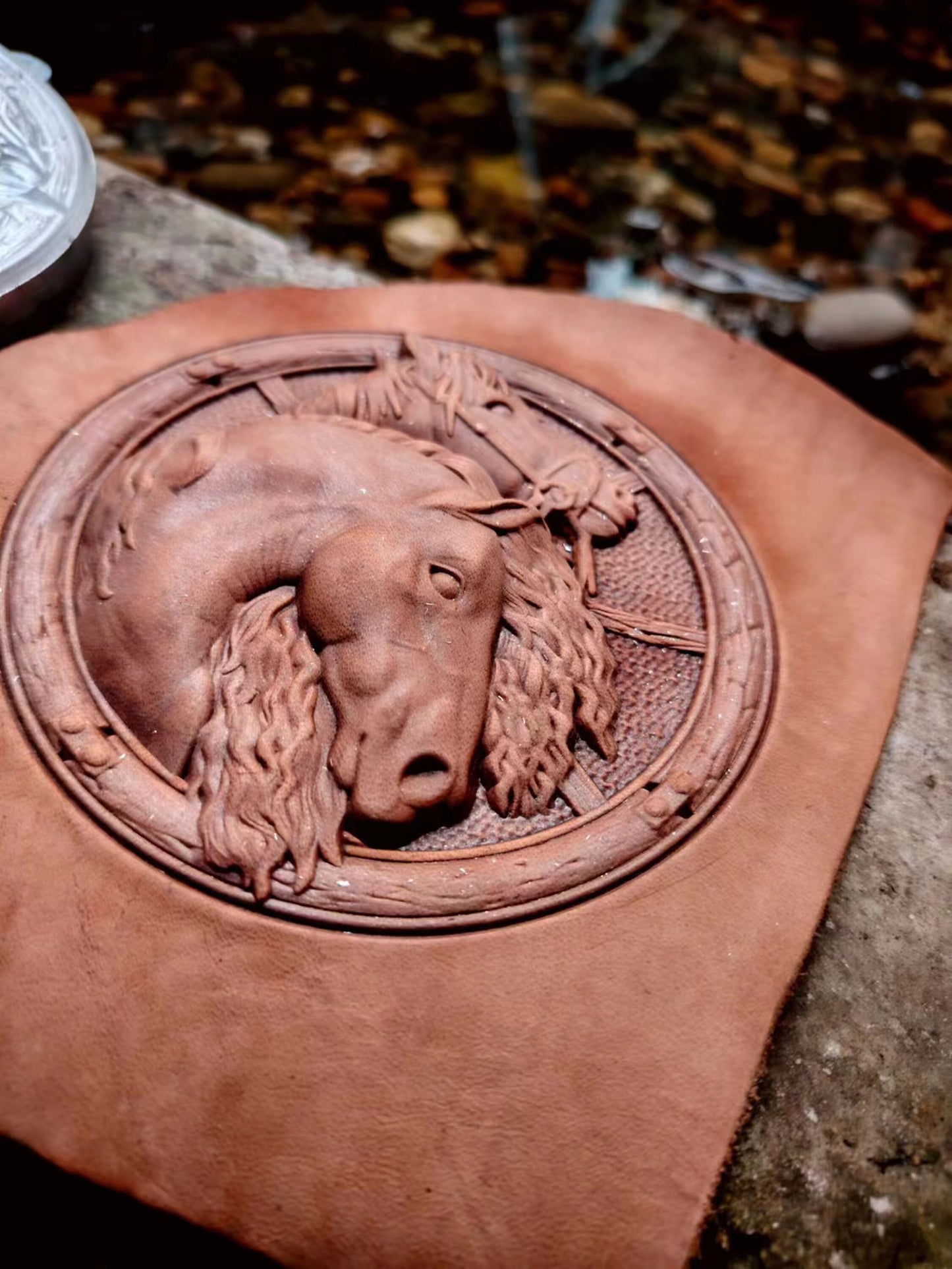 3D Horse Head Double Embossed Metal Leather Embossing Stamper leather stamp engraving printing tool handmade animal leather tool Three Size