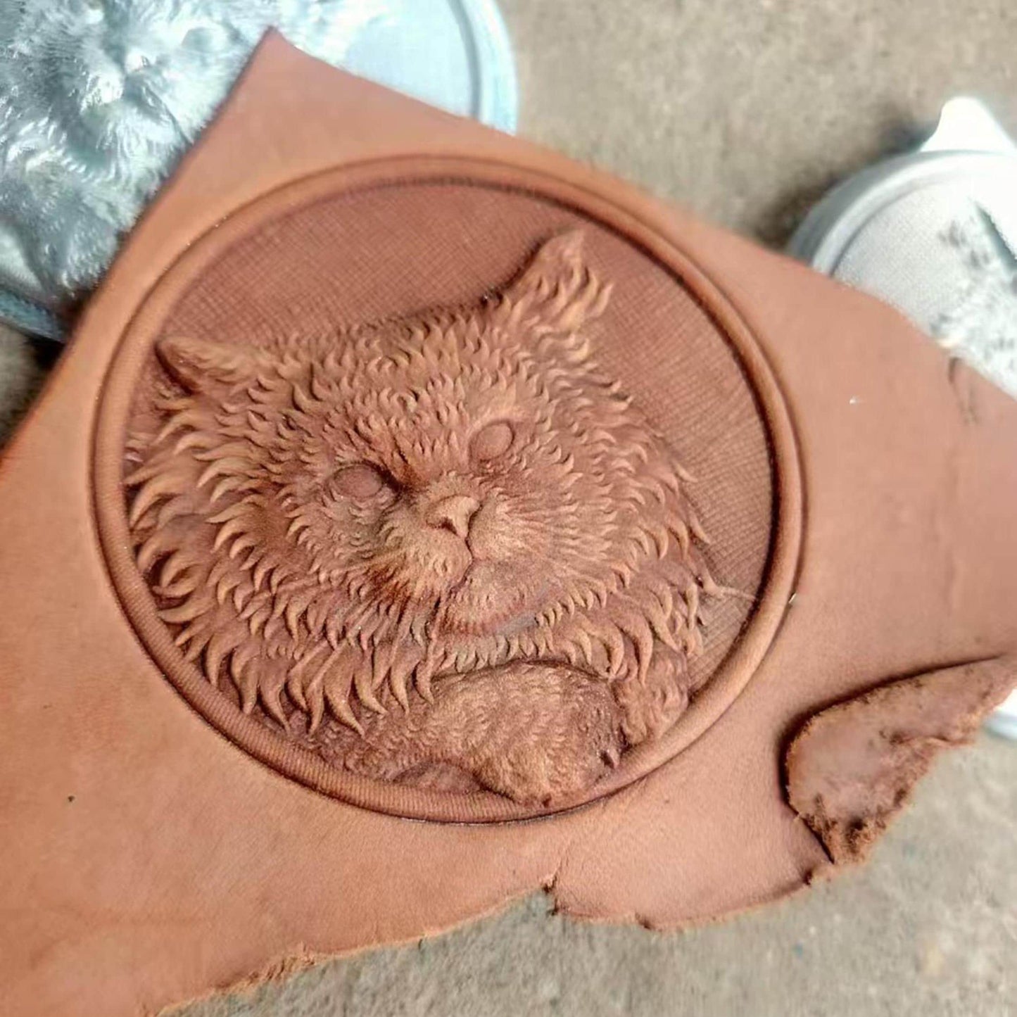 Cat leather mold Cute cat stamp mold new cat mold Wallet DIY leather Molds handmade Carving Cutting engraving printing tool