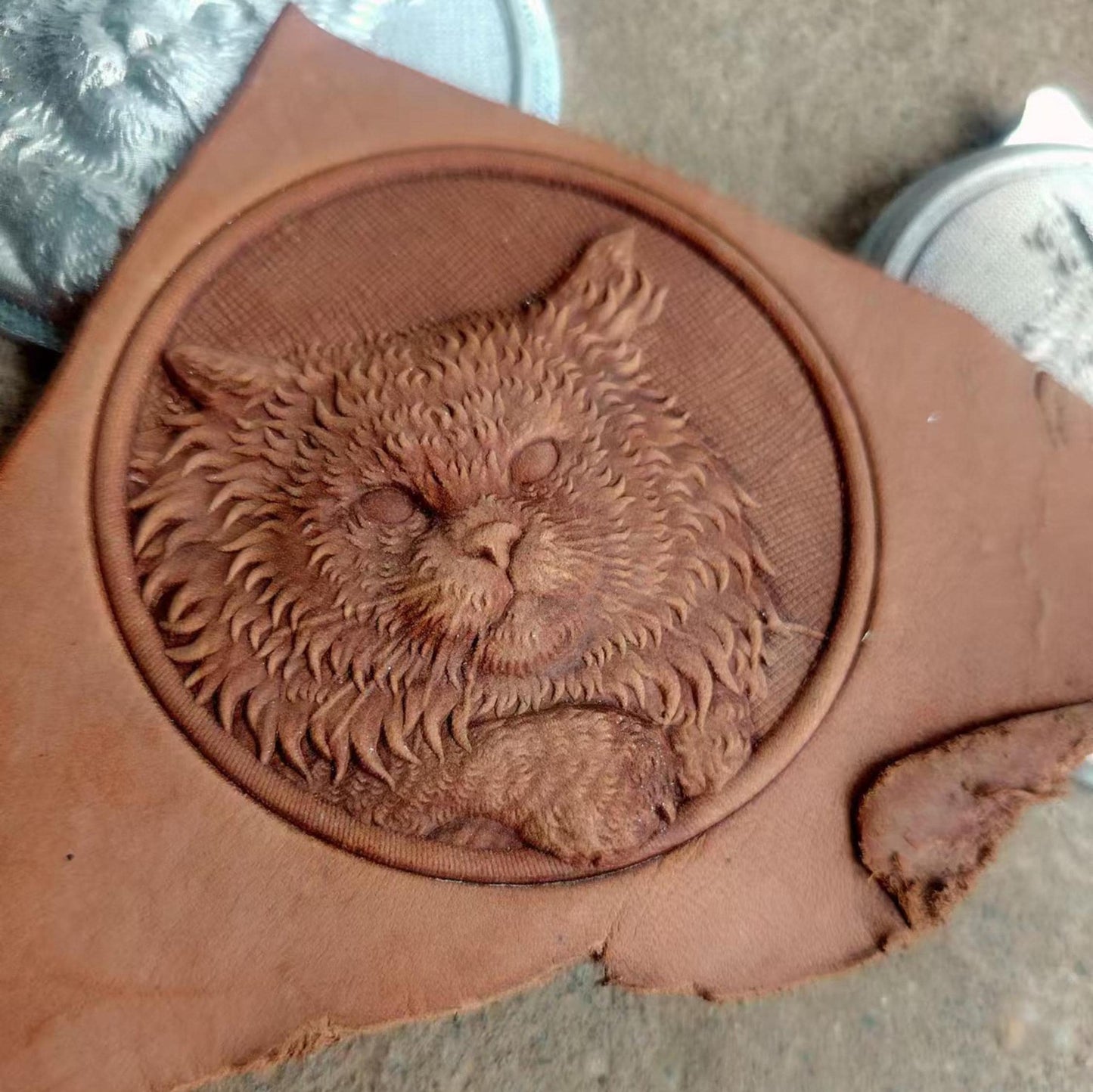 Cat leather mold Cute cat stamp mold new cat mold Wallet DIY leather Molds handmade Carving Cutting engraving printing tool