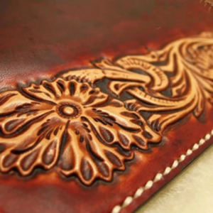 tang grass leather embossing mold on leather