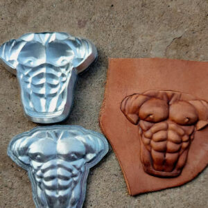 Muscle Man leather stamp mold impressions on real leather