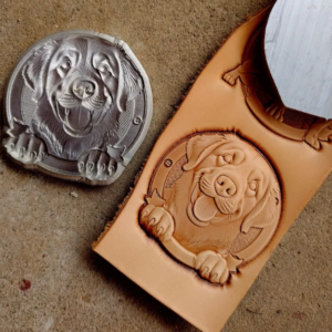 Golden Retriever Leather Stamp: Dog Embossing Mold for Veg Tan