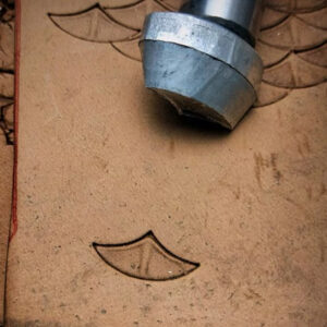 Fish scale leather stamping mold used on vegetable tanned leather