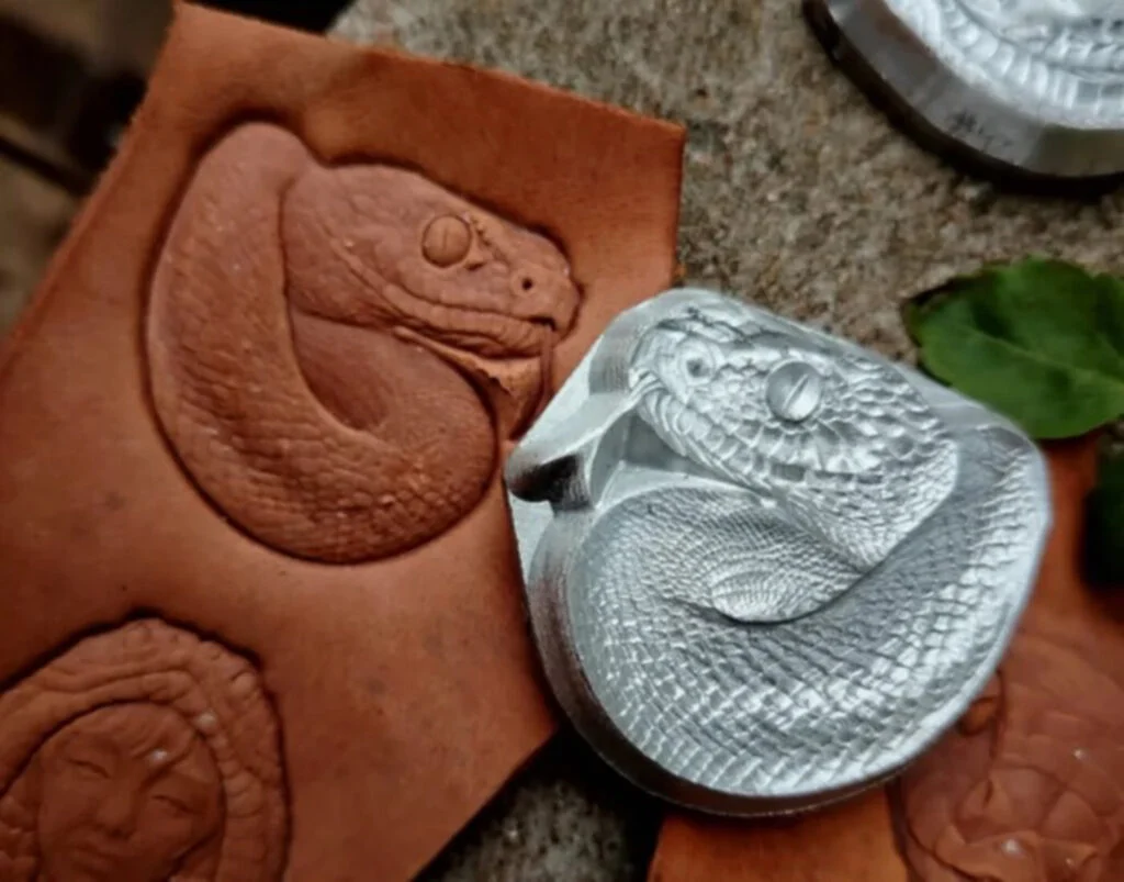 Zodiac Snake Leather Stamp Mold, 50mm Medusa Embossing Tool