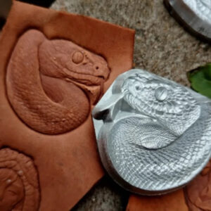 Zodiac Snake Leather Stamp Mold, 50mm Medusa Embossing Tool