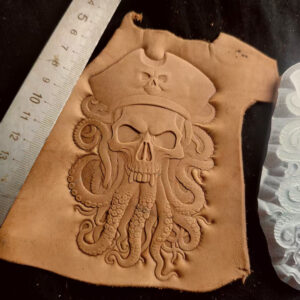 Pirate Skull Leather Wet Mold, 75mm 2A12 Aluminum 3D Leather Mold