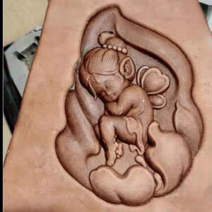 Flower Fairy leather stamp mold impression on real leather