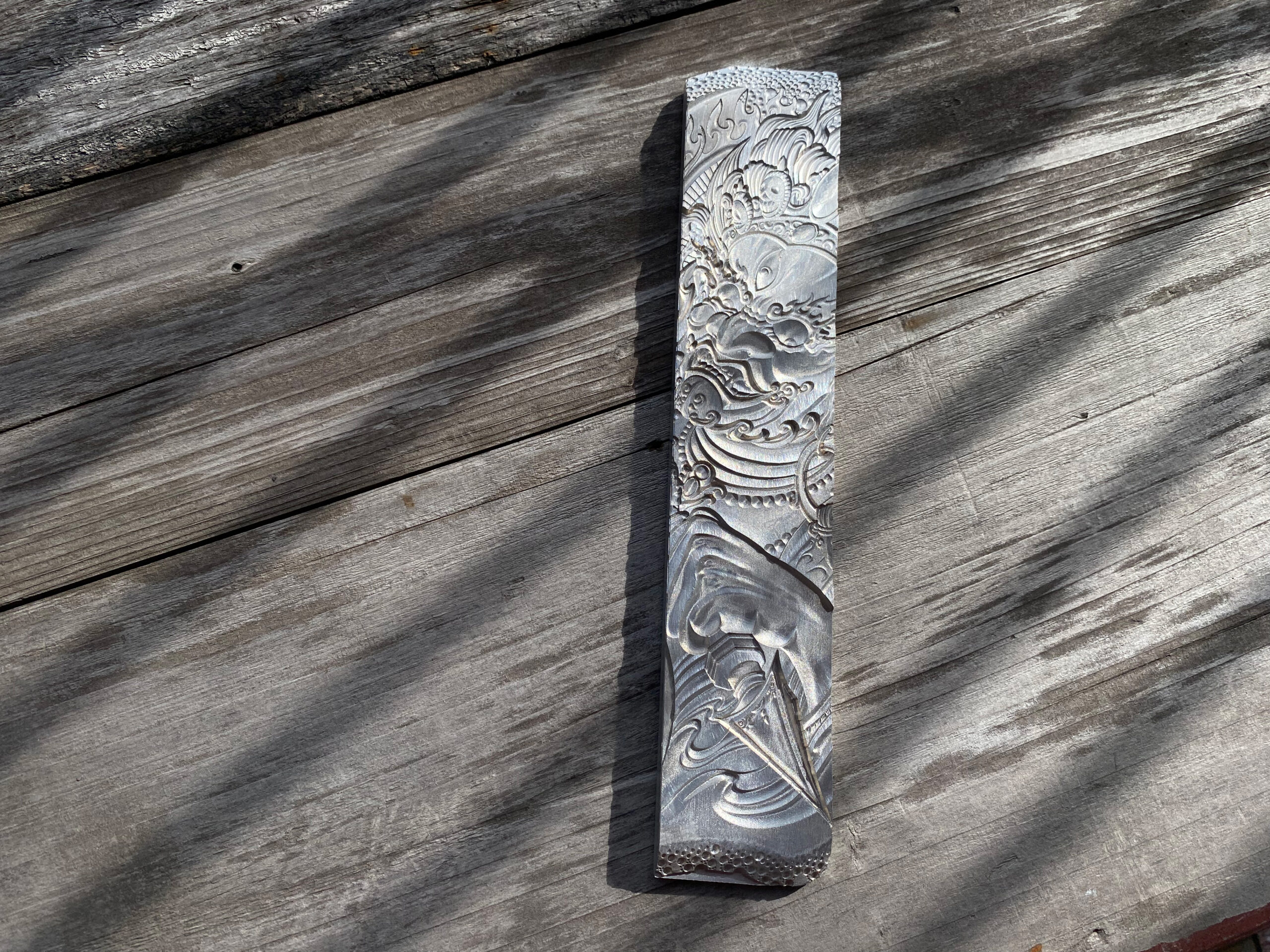 vintage chinese zhongkui leather embossing mold in 2A12 super duralumin