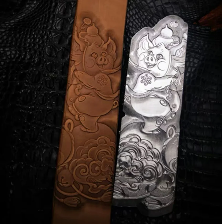 pig leather stamp mold in 2A12 aluminum for vegetable tanned leather