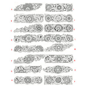 custom flora leather stamp with multiple embossed flower pattern options