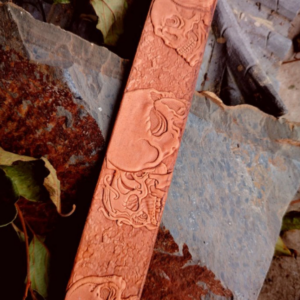 skull belt embossing mold in 2A12 aluminum for vegetable tanned leather