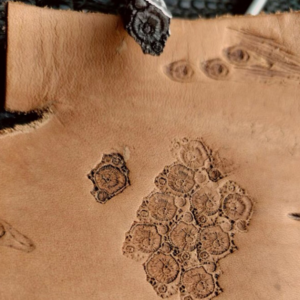 crater leather stamp in 304 stainless steel for vegetable tanned leather