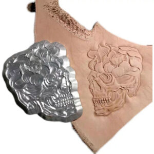 Skull leather stamp mold impression on real leather