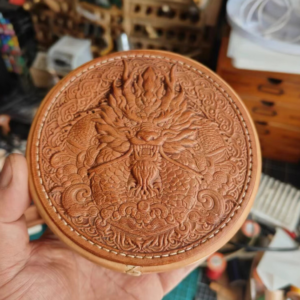 Dragon leather embossing stamp with 3D impression on leather