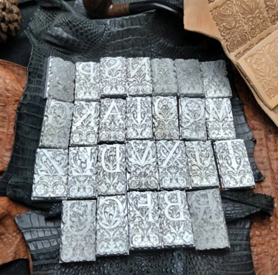 alphabet leather stamp mold pieces in 2A12 super duralumin
