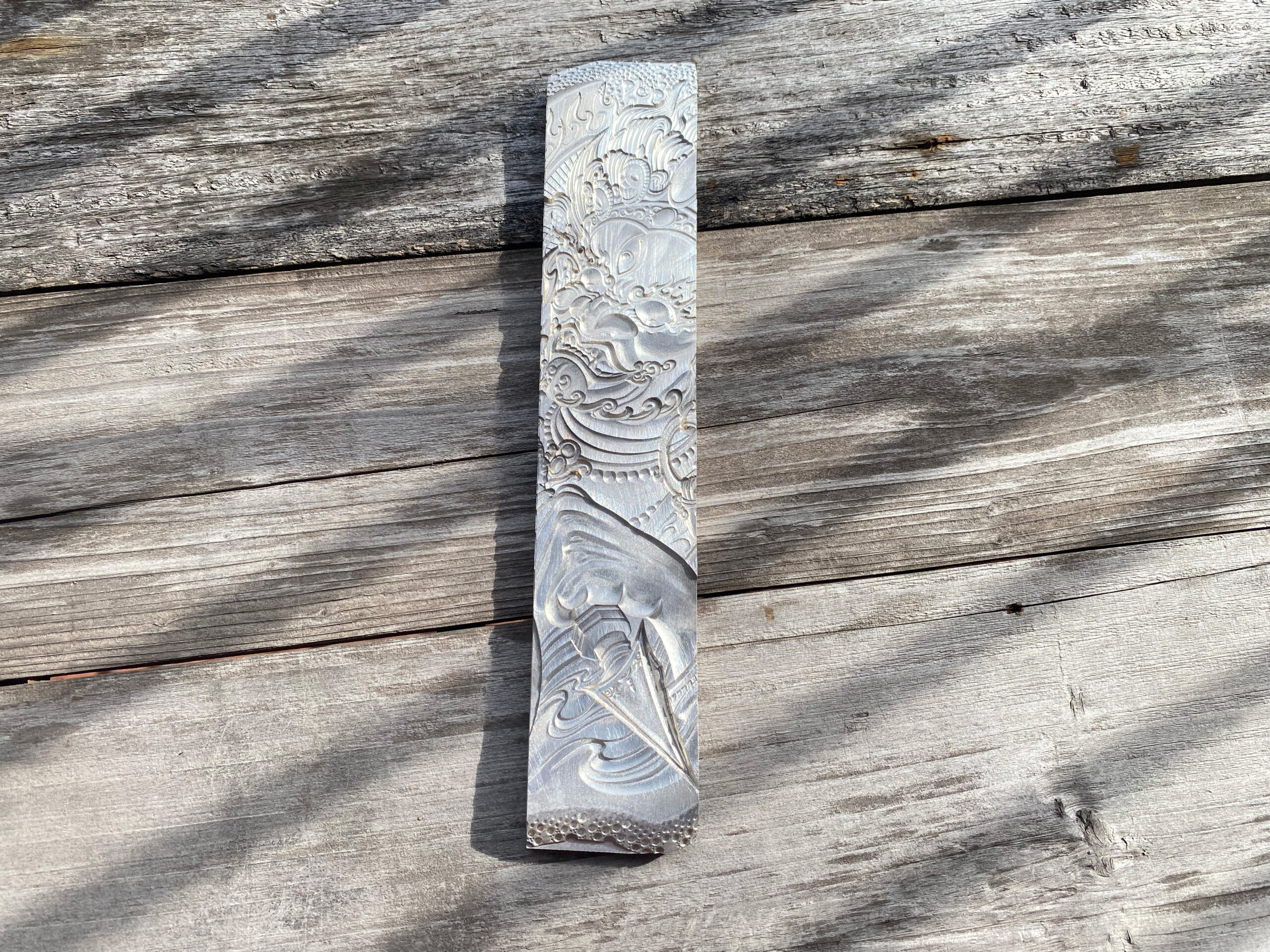 vintage chinese zhongkui leather embossing mold in 2A12 super duralumin