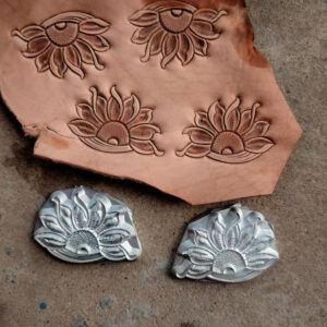 Sunflower leather stamp mold with embossed floral leather samples and 2A12 super duralumin molds
