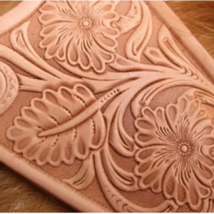 Decorative Tang Grass floral leather embossing design for vegetable-tanned leather