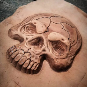 3D skull leather stamp mold embossed leather sample