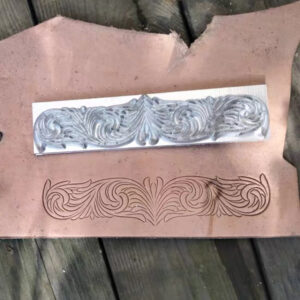 Tangcao leather stamp mold with embossed belt pattern sample