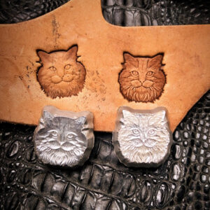 25mm cat leather stamp mold in 2A12 aluminum for vegetable tanned leather