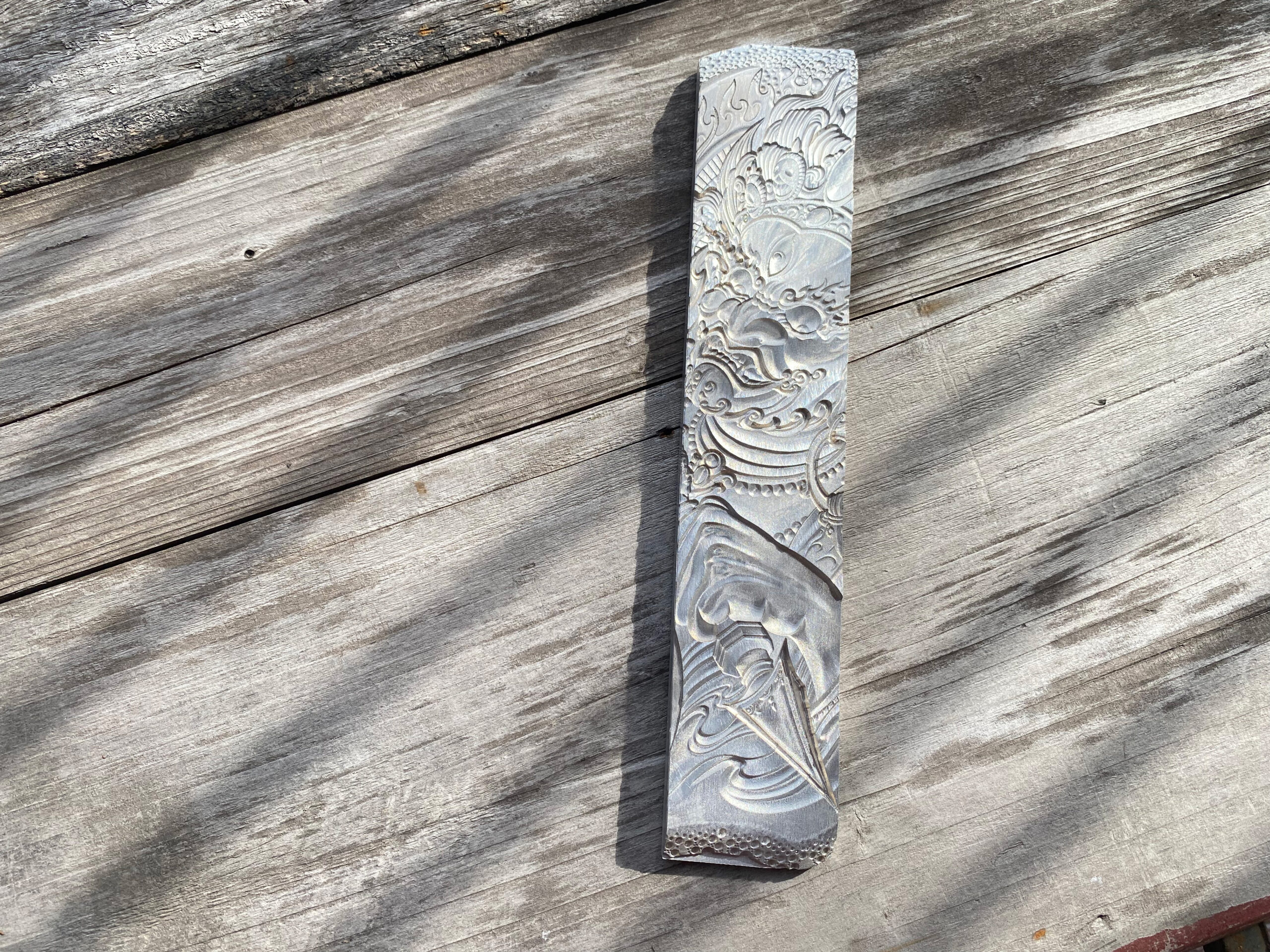 vintage chinese zhongkui leather embossing mold in 2A12 super duralumin