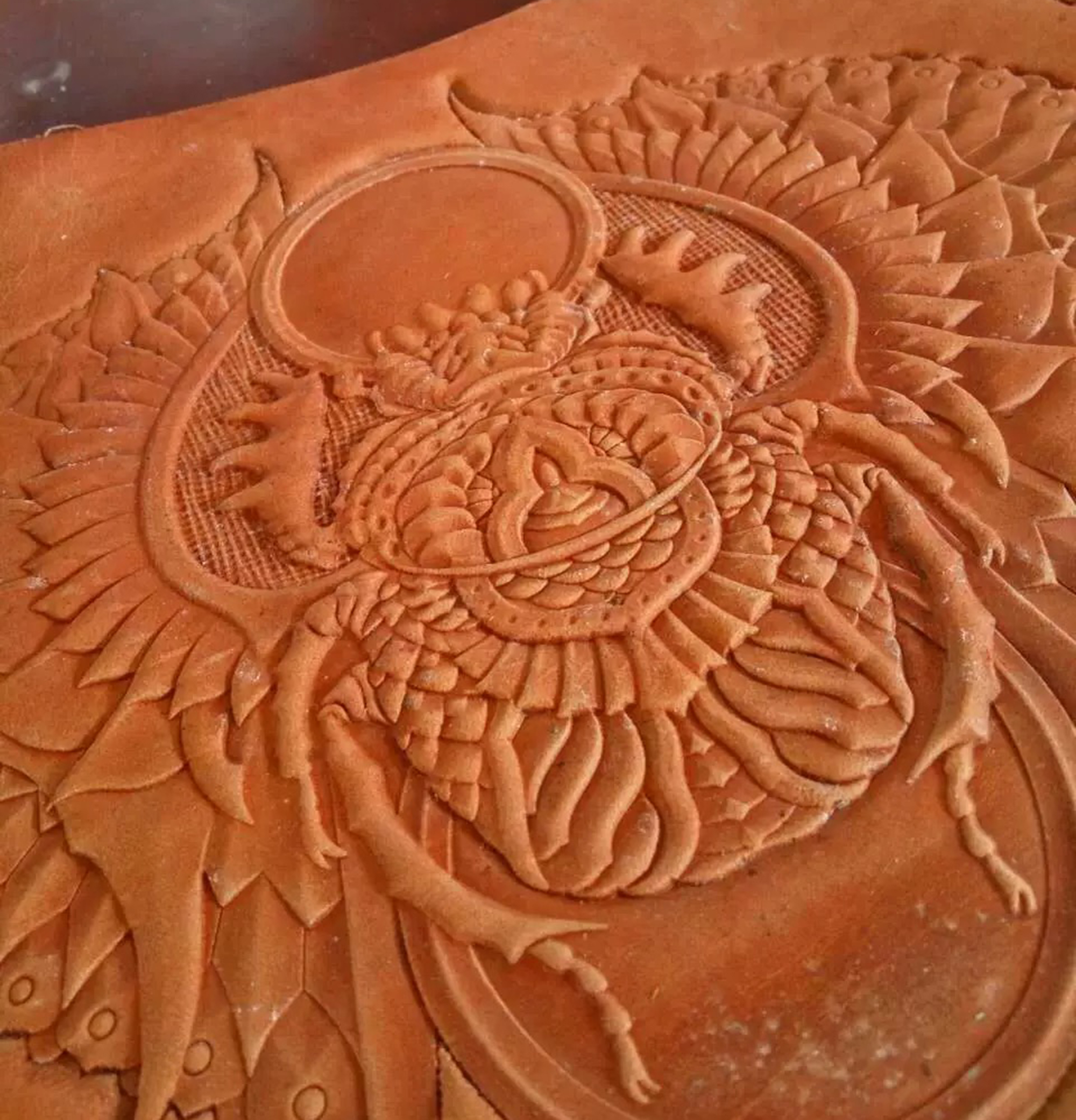 Scarab Beetle leather stamp mold on real leather