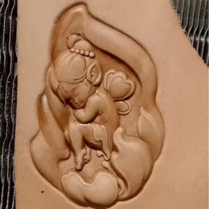 Flower Fairy leather stamp mold impression on real leather