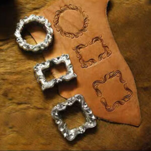 floral leather stamp mold in circle square and rectangle frame designs