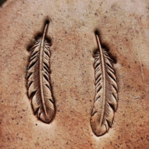 feather leather stamp mold 4cm for vegetable tanned leather
