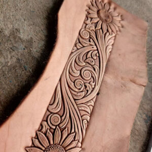 Long sunflower border leather embossing mold for belts and straps