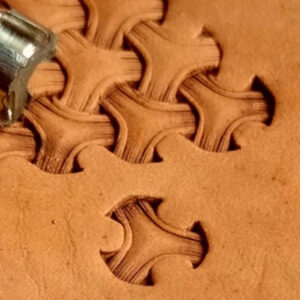 iron armor pattern leather stamp mold close up