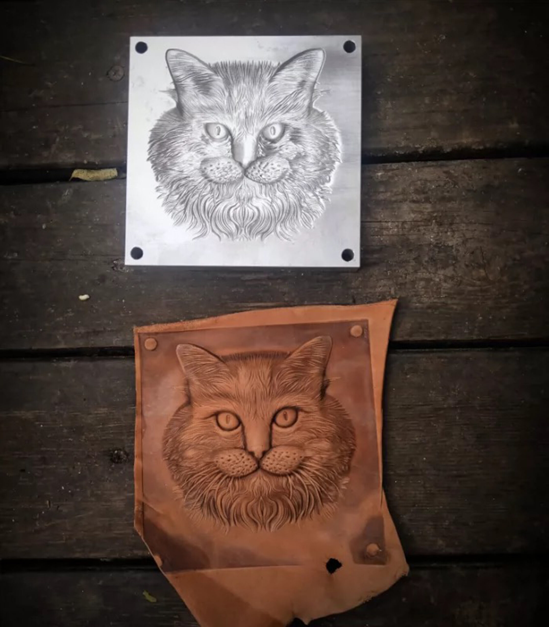 Cat Leather Stamp Mold: Garfield, British Longhair DIY Tool (110mm) - Image 10