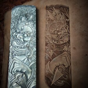 vintage zhongkui leather stamp mold in 2A12 aluminum for vegetable tanned leather