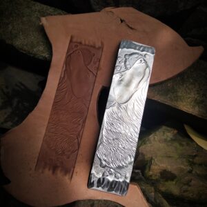 15.5cm dog leather stamp mold in 2A12 aluminum for vegetable tanned leather