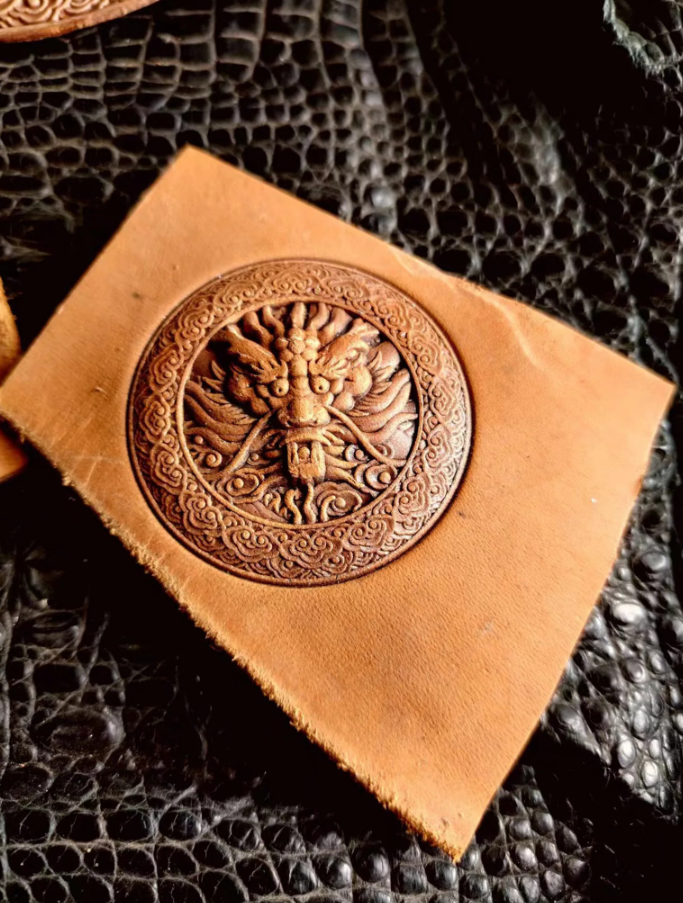 Dragon leather embossing stamper set for 3D leather impression