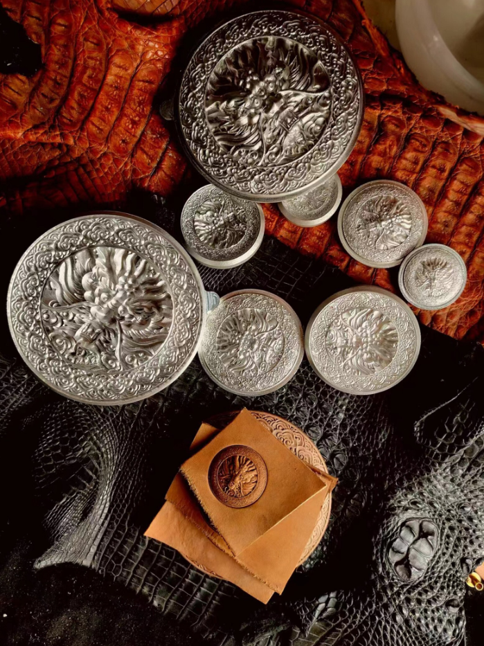 Dragon leather embossing stamper set for 3D leather impression