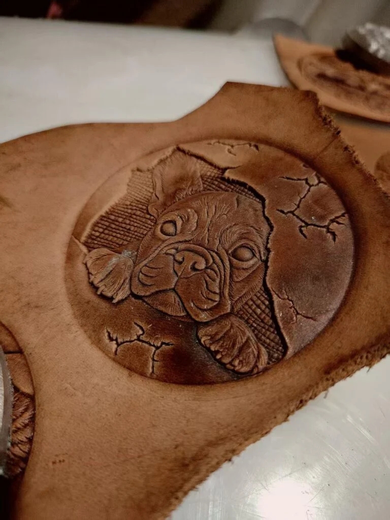 Bulldog Dog Leather Stamp Mold