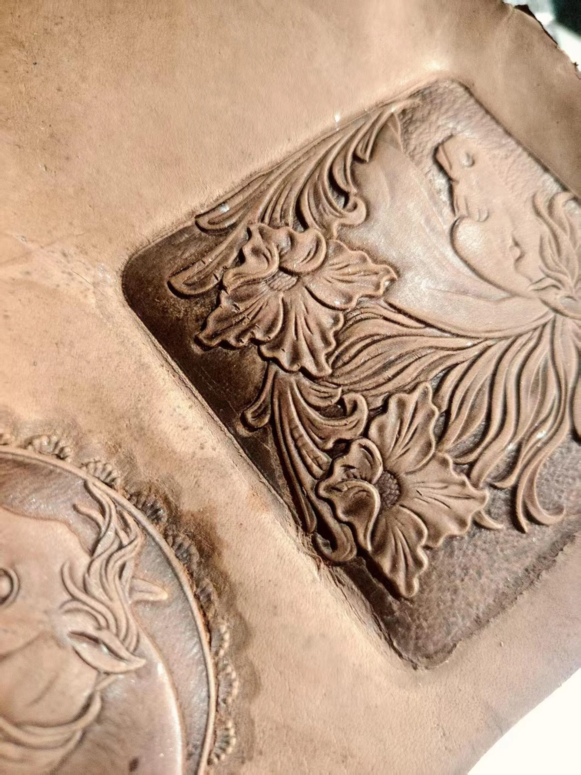 Floral Horse Portrait Leather Stamp Mold – 78 mm