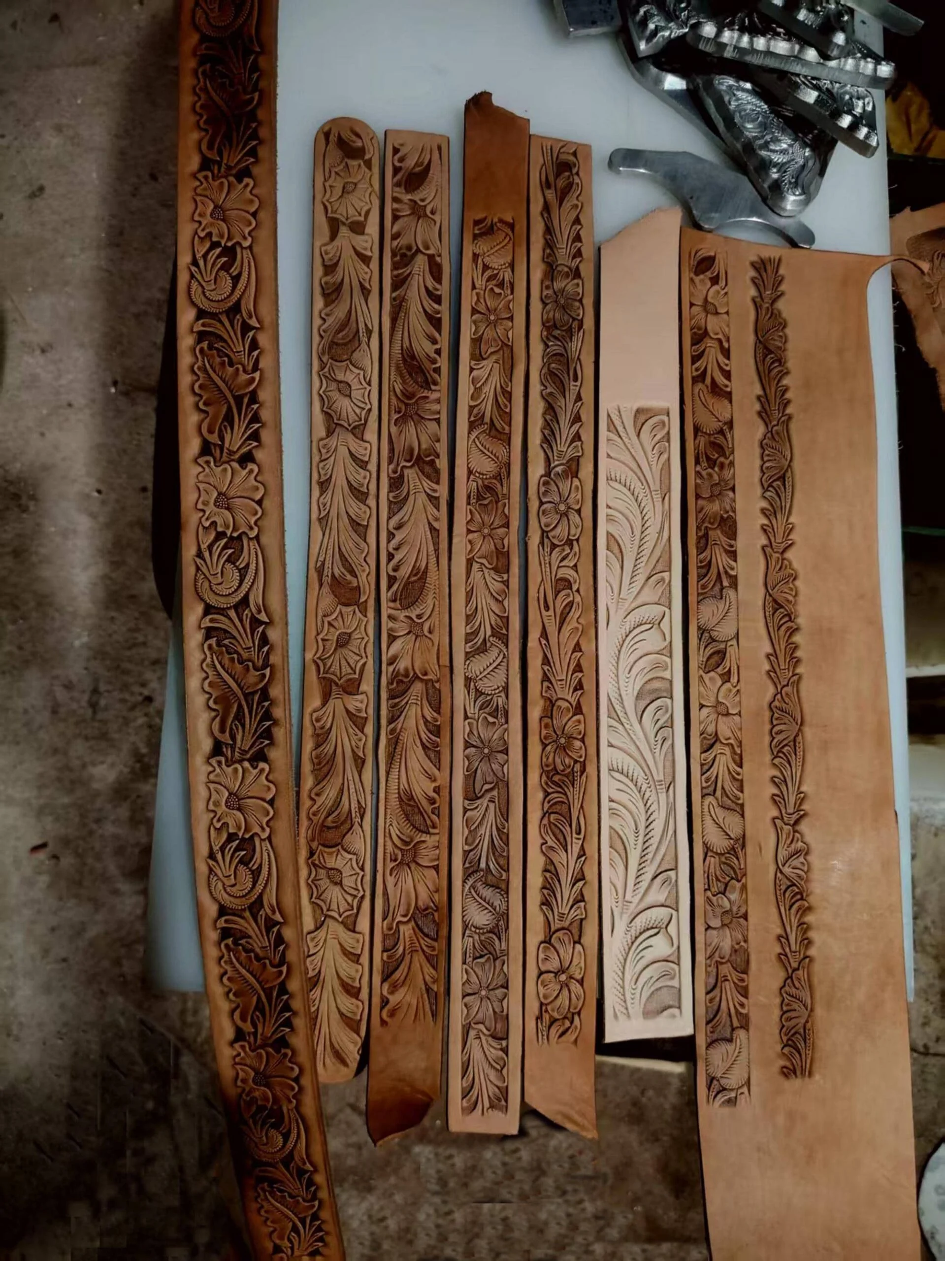 Repeatable Floral Belt Stamp Mold – 225 × 38 mm