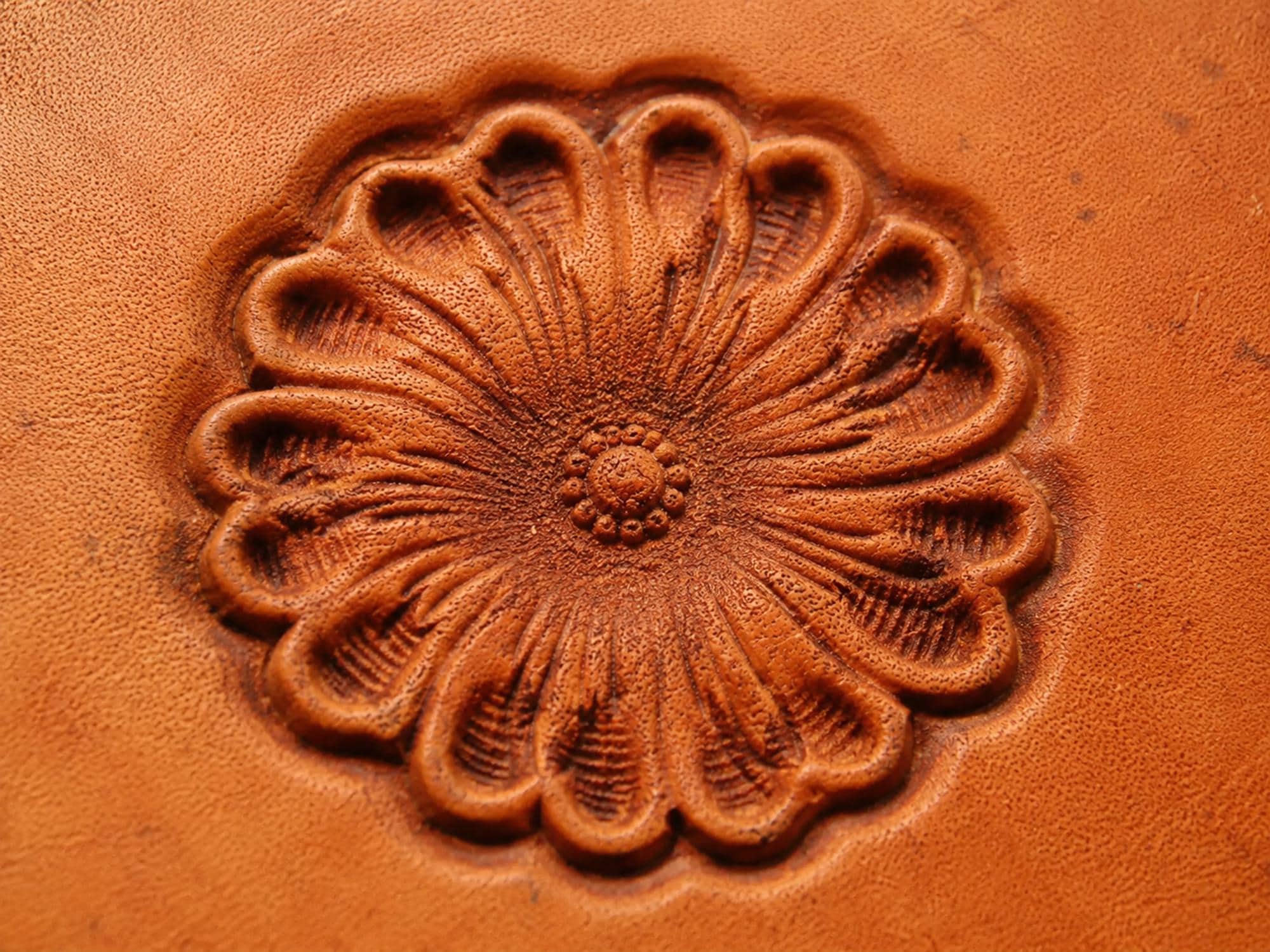 Small Floral Scroll Leather Stamp