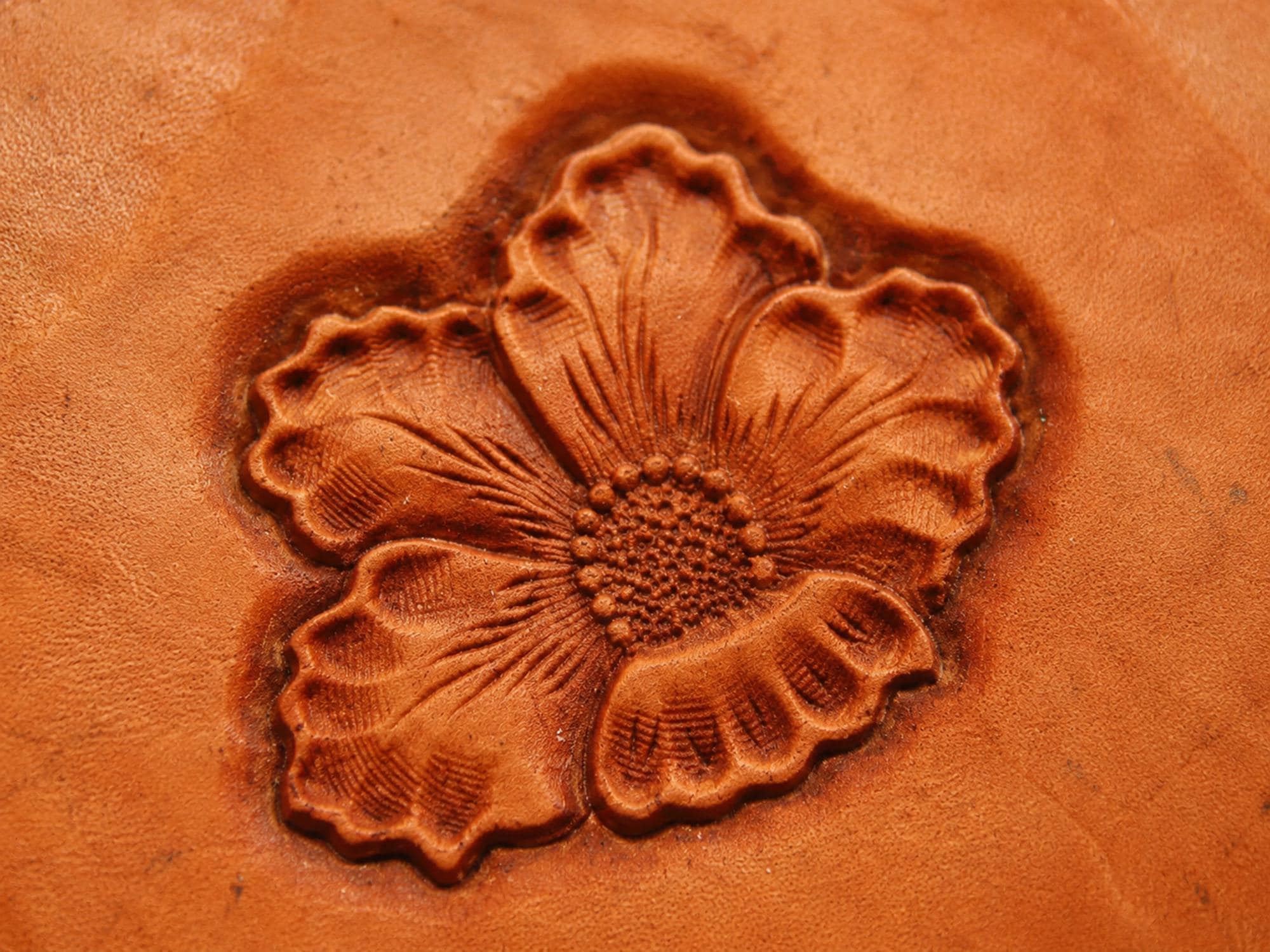 Small Floral Scroll Leather Stamp