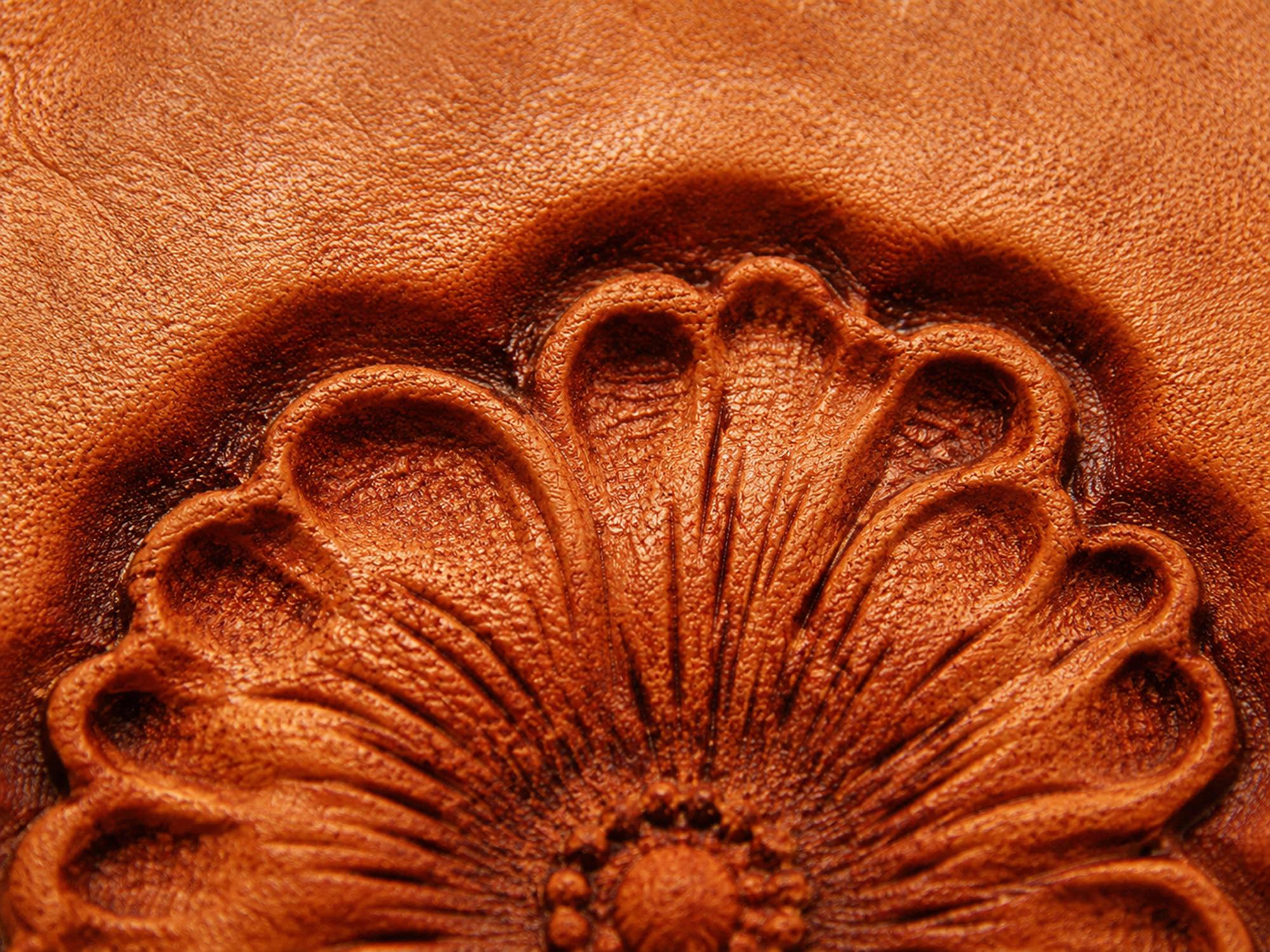 Small Floral Scroll Leather Stamp