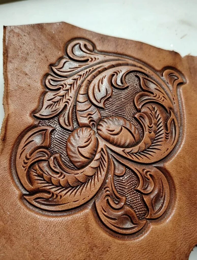 Western Floral Scroll Leather Stamp