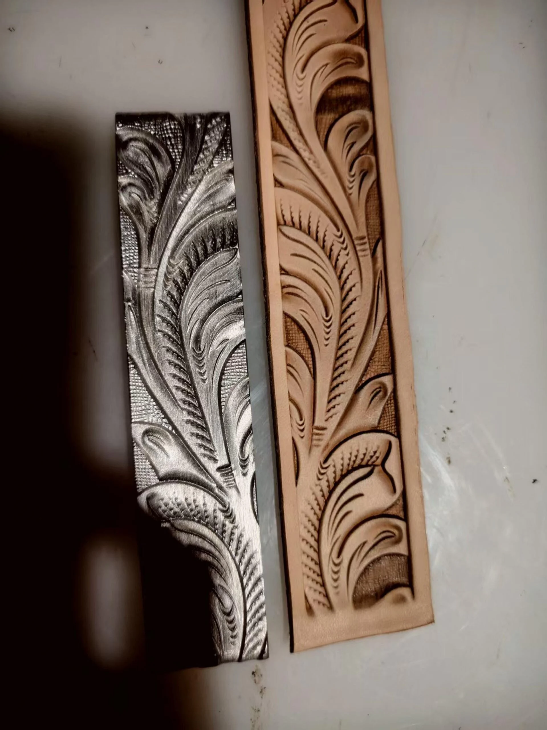 Western Scroll Belt Stamp Mold – 145 × 30 mm