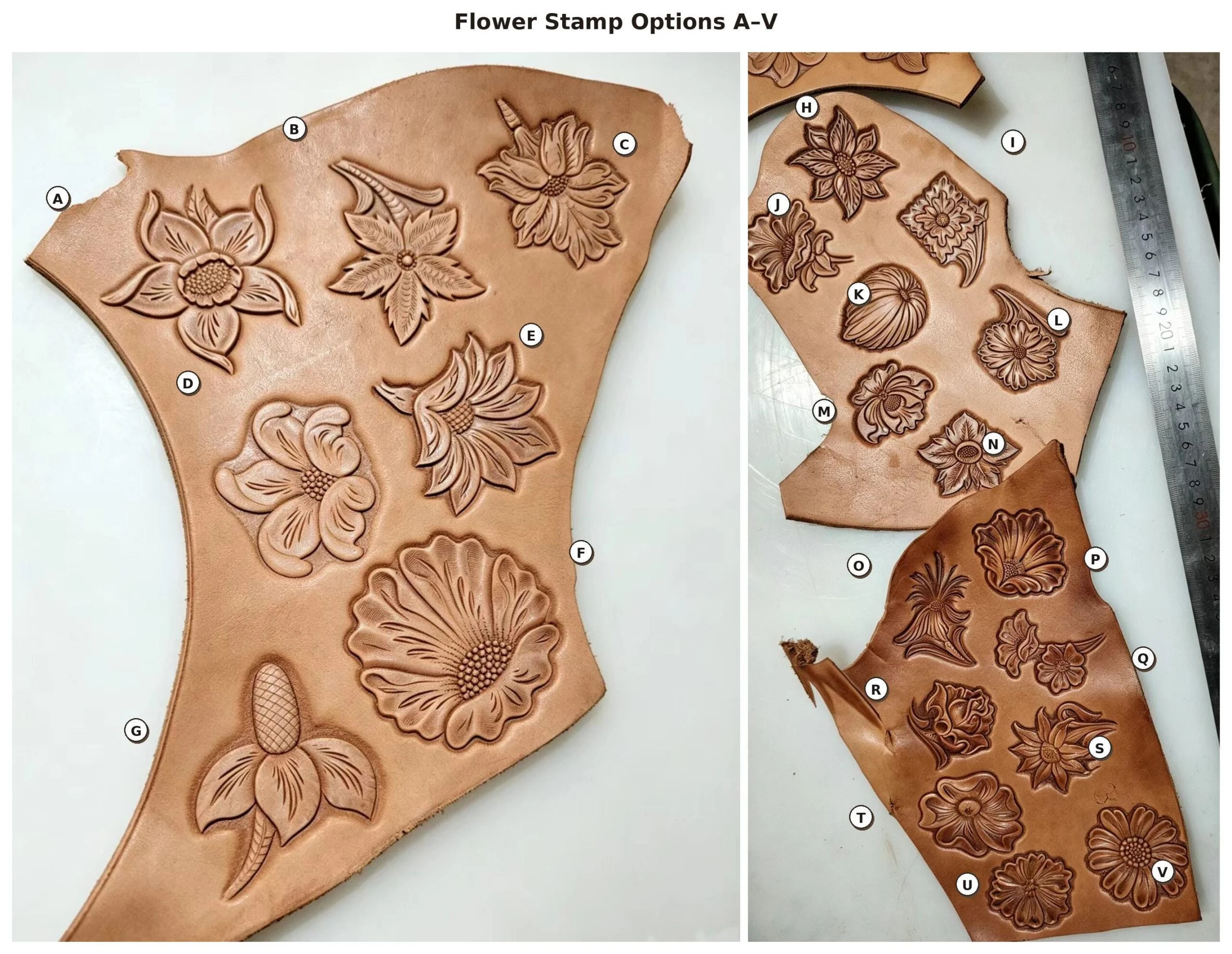 Flower Leather Stamp Mold Collection D – 22 Designs