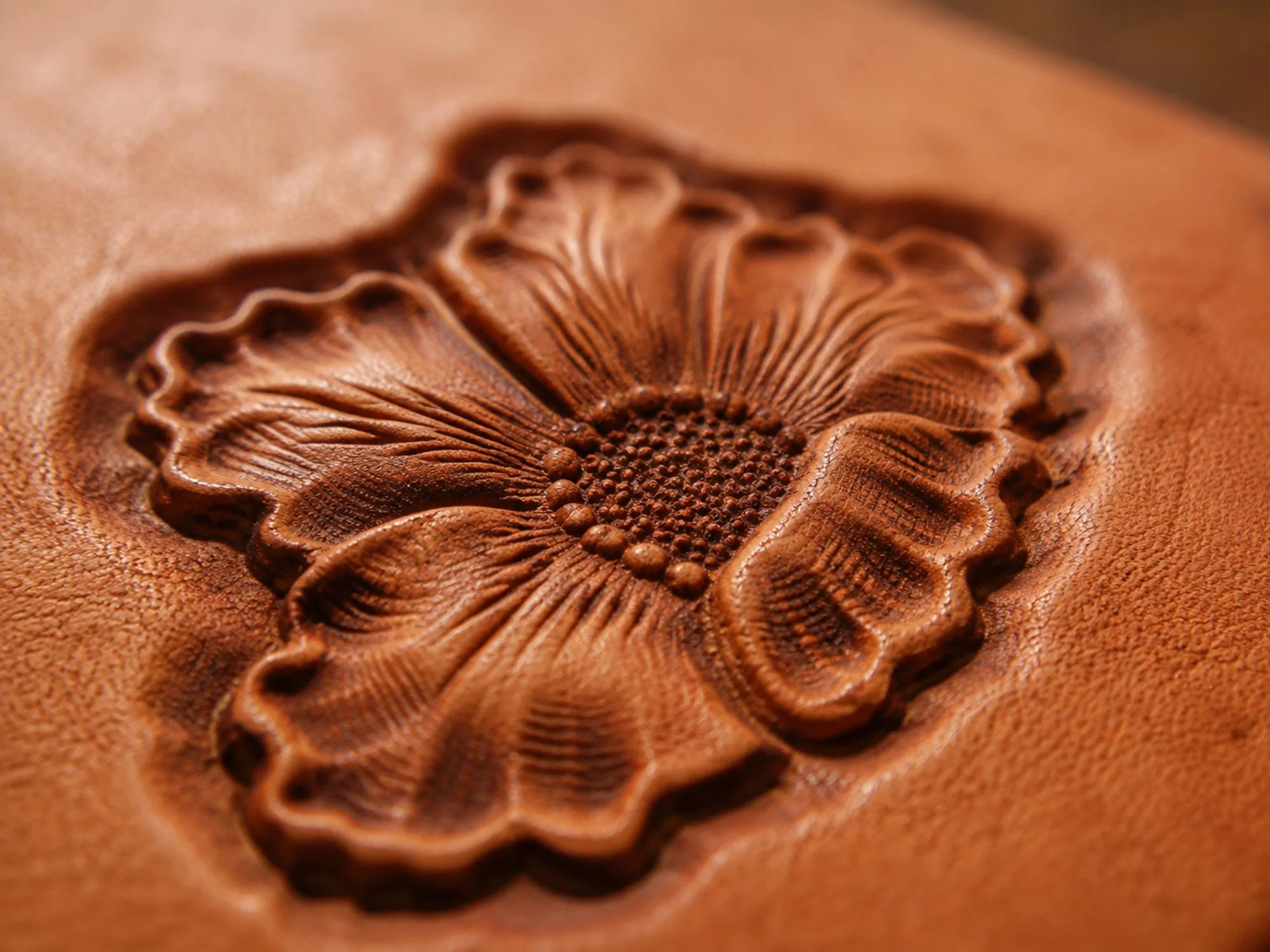 Small Floral Scroll Leather Stamp