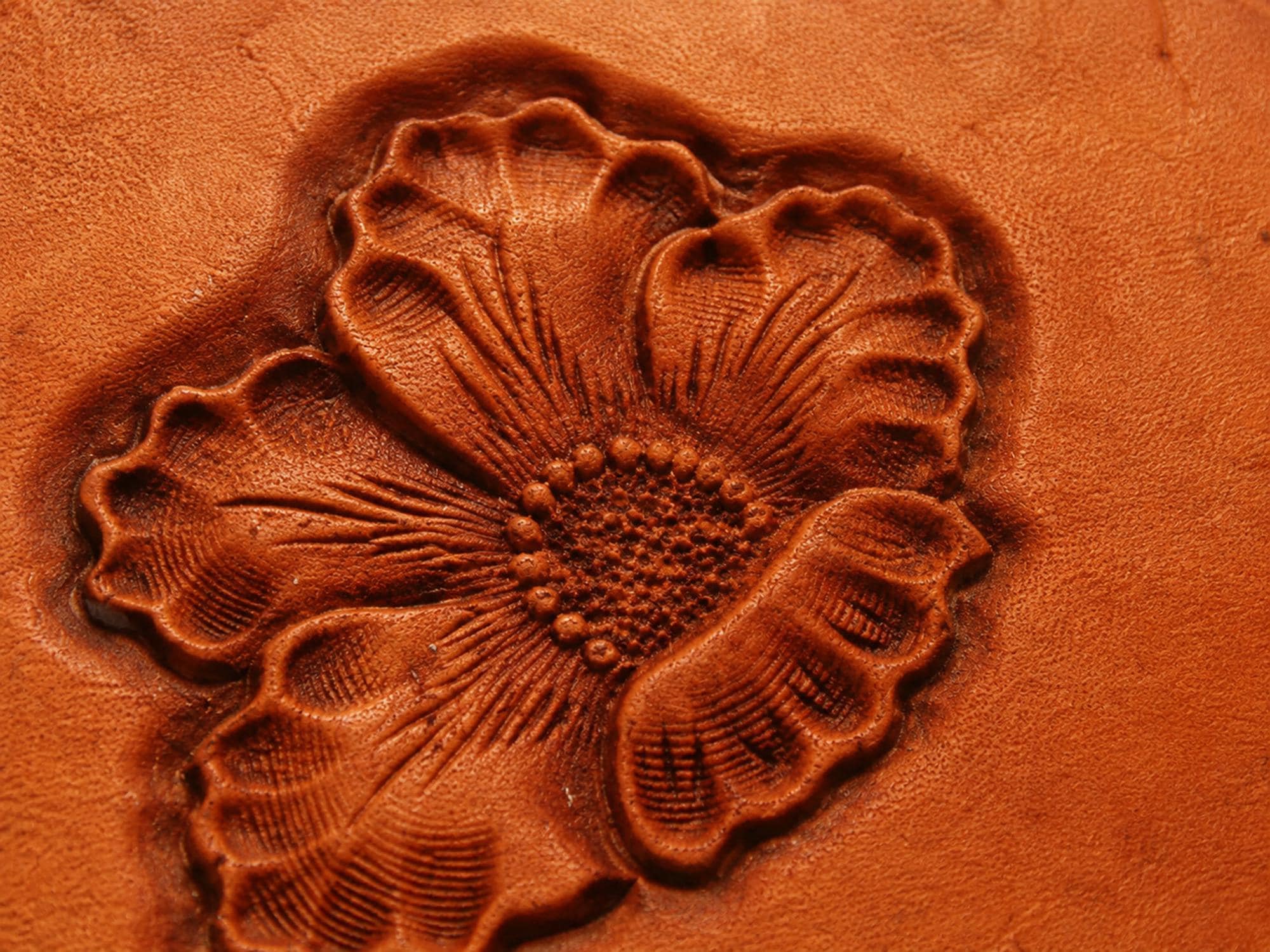 Small Floral Scroll Leather Stamp