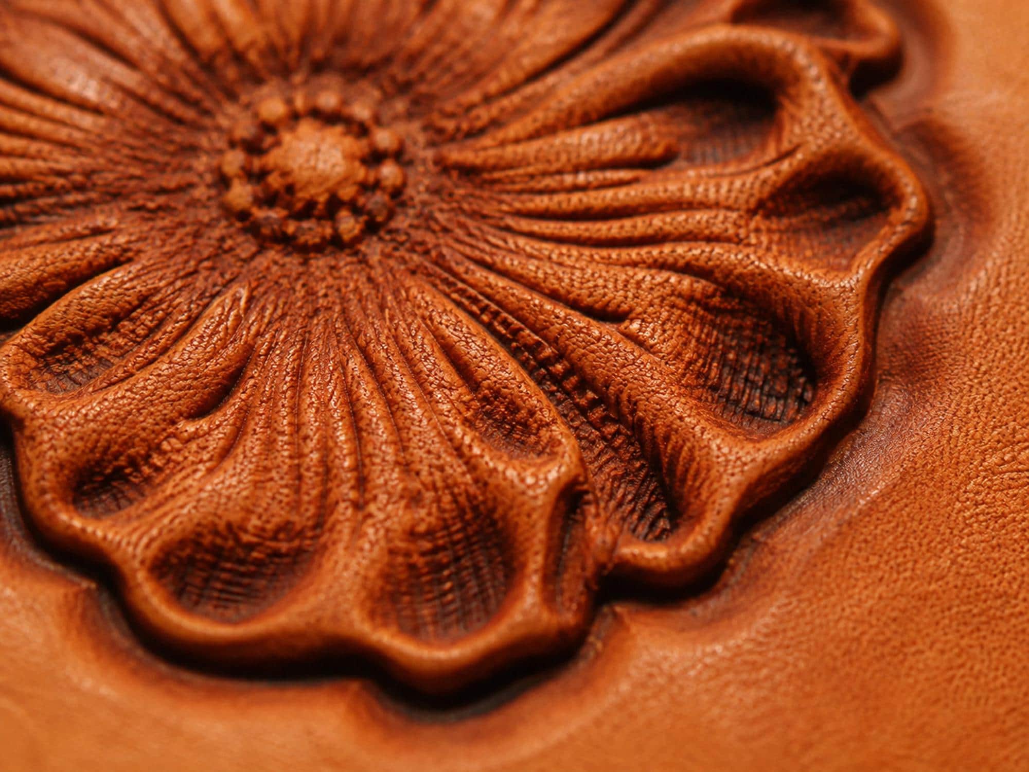 Small Floral Scroll Leather Stamp