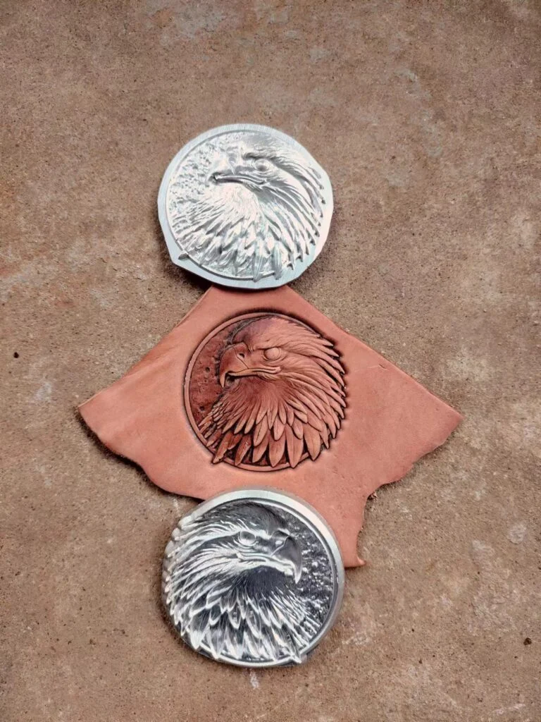 Round Eagle Head Leather Stamp Mold, 76 × 76 mm